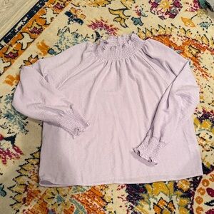 Nine West Light Purple Smocked Blouse